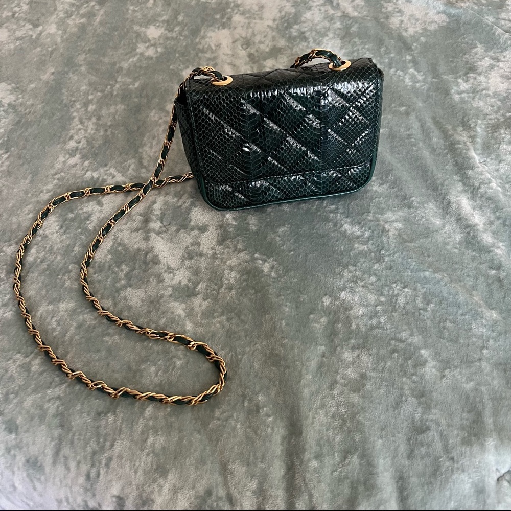 Green Snake Textured Purse